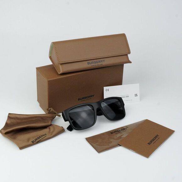 NEW Burberry BE4358 KNIGHT 346481 Matte Black Dark Grey Polarized Men Sunglasses - Picture 10 of 10